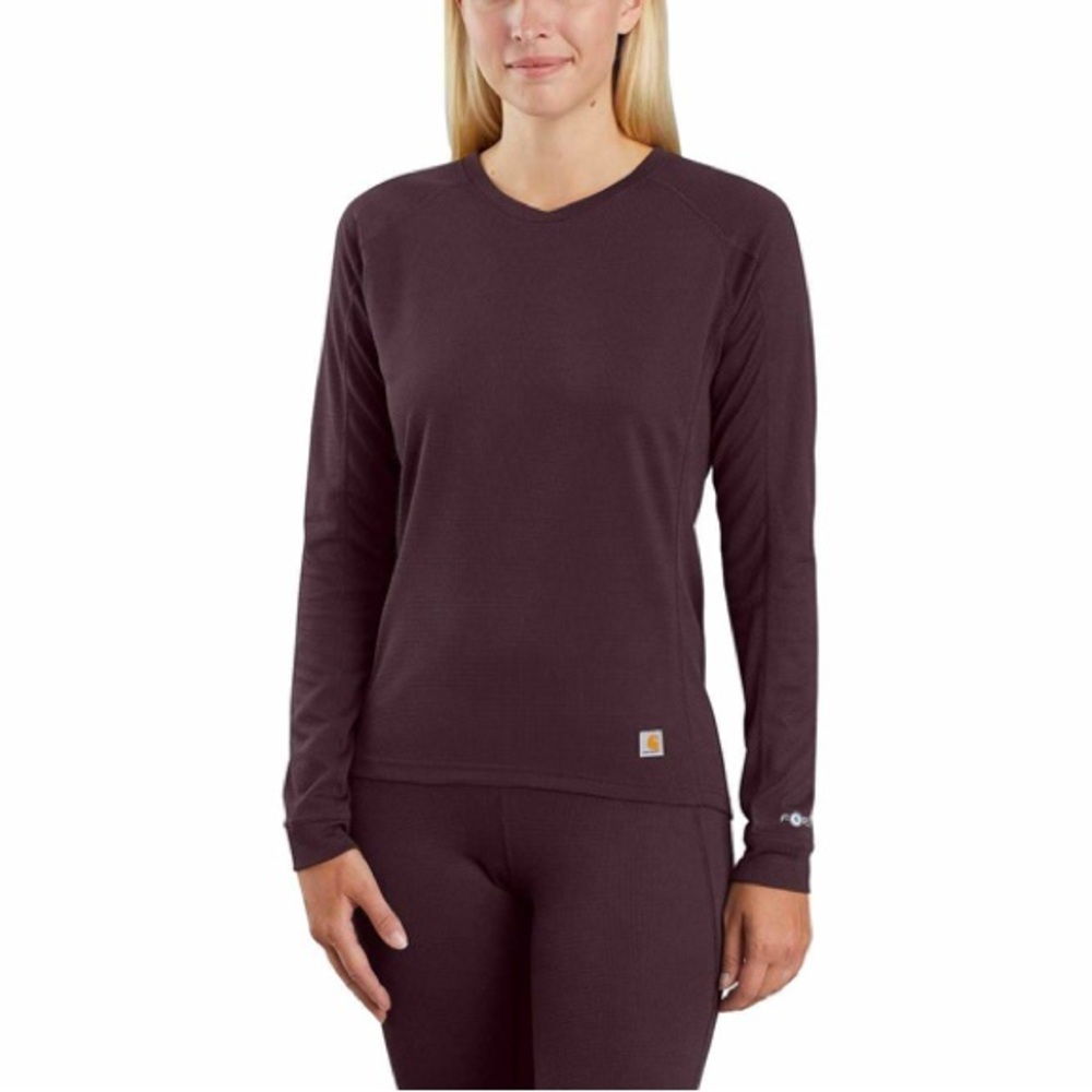 Carhartt Women's Base Force Midweight Tech Crew baselayer top color Deep Wine